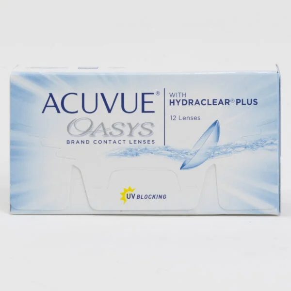 Acuvue Oasys 12 pack contact lenses, standard sphere power for hyperopia and myopia.