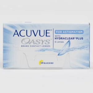 Acuvue Oasys 6 pack contact lenses, toric lenses for astigmatism.