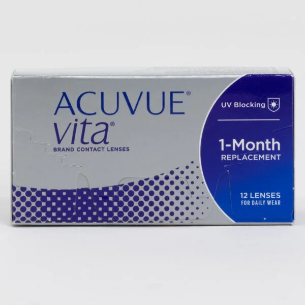 Acuvue vita 1 month replacement 12 pack contact lenses, standard sphere power for hyperopia and myopia.