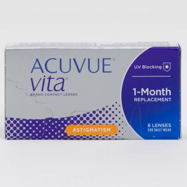 Acuvue vita 1 month replacement 6 pack contact lenses, toric lenses for astigmatism.