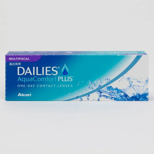 Alcon Dailies AquaComfortPlus 30 pack contact lenses, multifocal lenses for presbyopia.