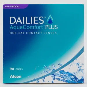 Alcon Dailies AquaComfortPlus 90 pack contact lenses, multifocal lenses for presbyopia.