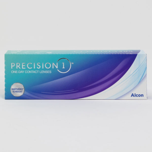 Alcon precision1 30 pack contact lenses, standard sphere power for hyperopia and myopia.