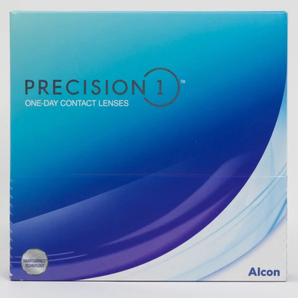 Alcon precision1 90 pack contact lenses, standard sphere power for hyperopia and myopia.