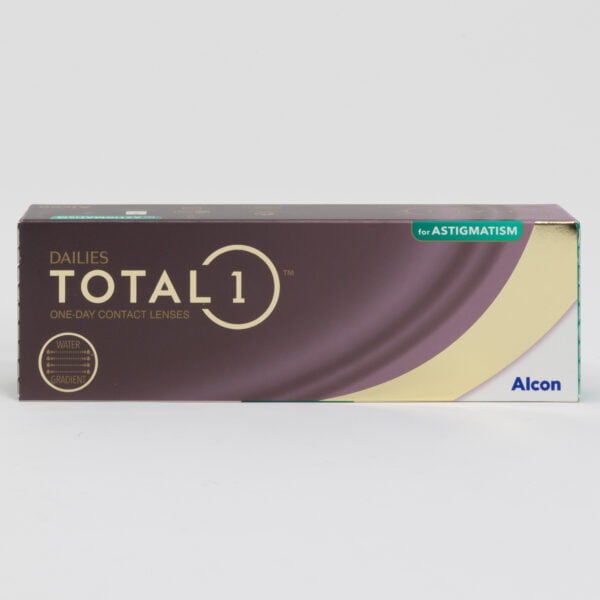 Alcon total1 30 pack contact lenses, toric lenses for astigmatism.