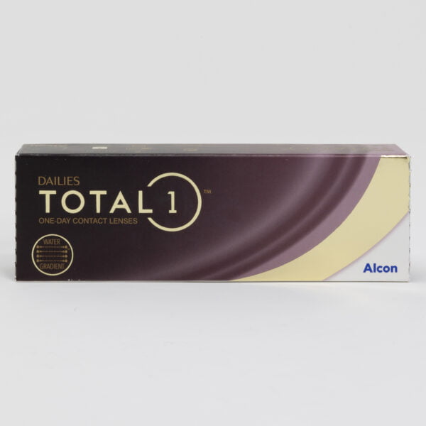 Alcon total1 30 pack contact lenses, standard sphere power for hyperopia and myopia.