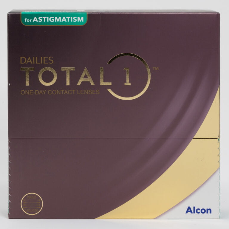 Alcon total1 dailies 90 pack contact lenses, toric lenses for astigmatism.
