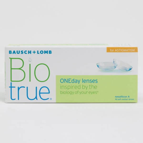 Bauschlomb biotrue 30 pack contact lenses, toric lenses for astigmatism.