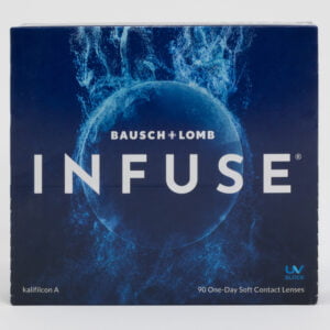Bauschlomb infuse 90 pack contact lenses, standard sphere power for hyperopia and myopia.
