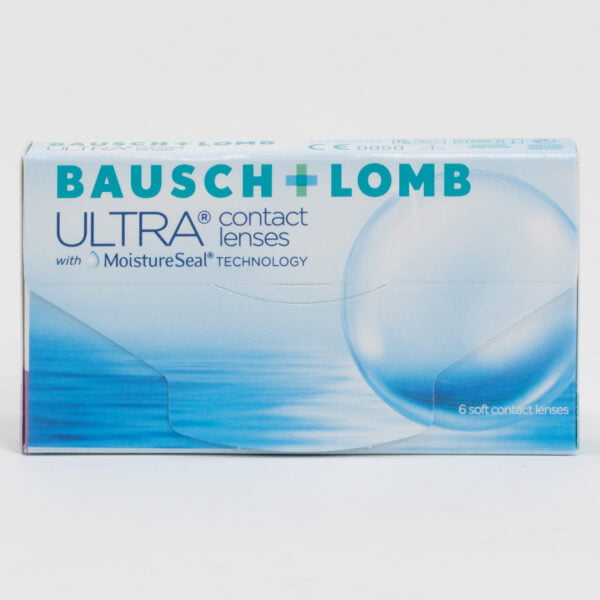 Bauschlomb ultra 6 pack contact lenses, standard sphere power for hyperopia and myopia.