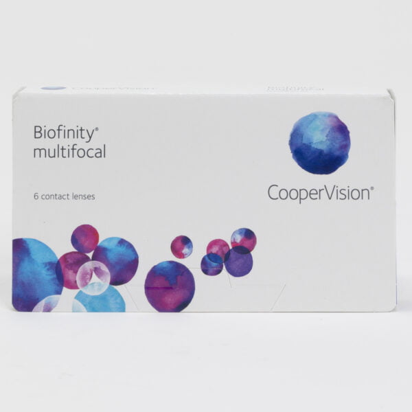 Coopervision biofinity 6 pack contact lenses, multifocal lenses for presbyopia.