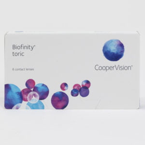 Coopervision biofinity 6 pack contact lenses, toric lenses for astigmatism.