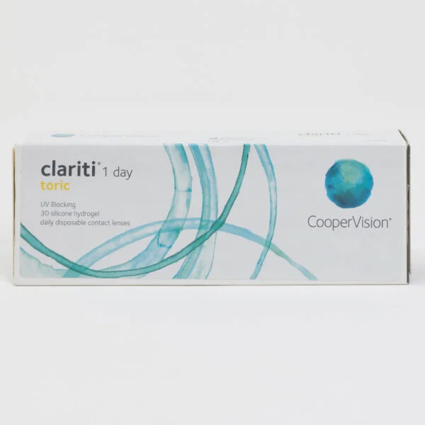 Coopervision clariti 30 pack contact lenses, toric lenses for astigmatism.