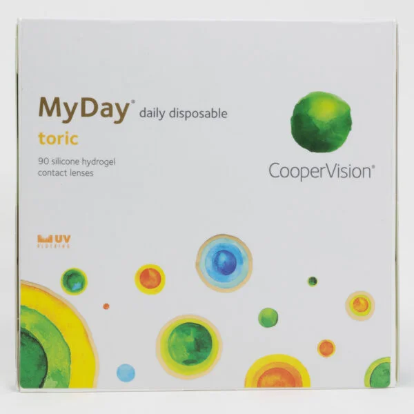 Coopervision myday 90 pack contact lenses, toric lenses for astigmatism.