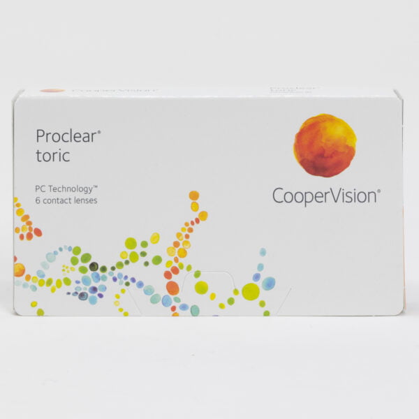 Coopervision proclear 6 pack contact lenses, toric lenses for astigmatism.